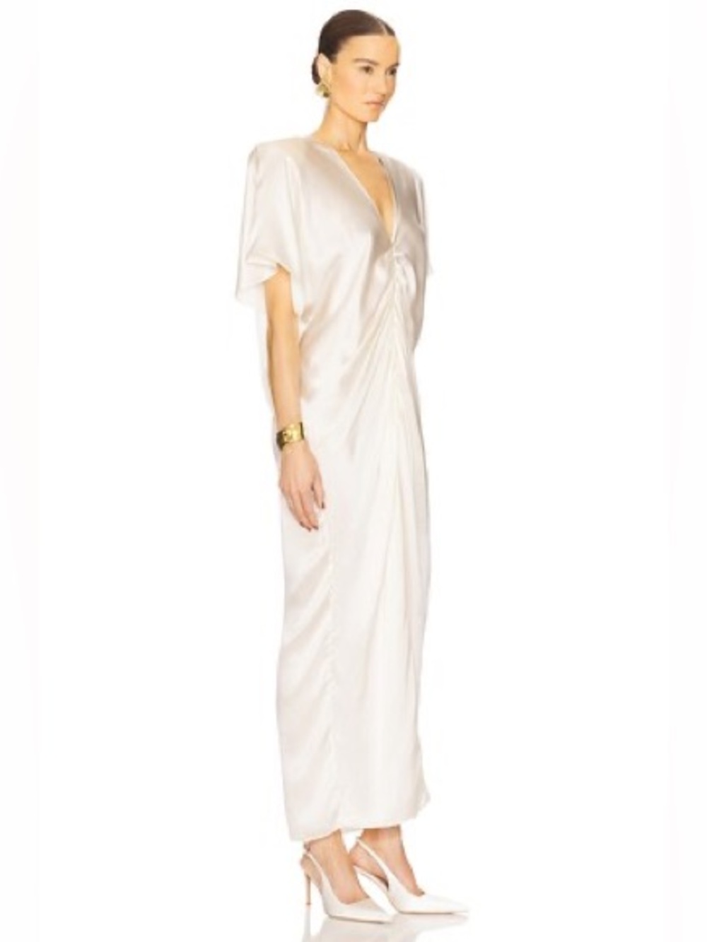Helsa 
The Demeter Dress in Silk Lyocell in Cream